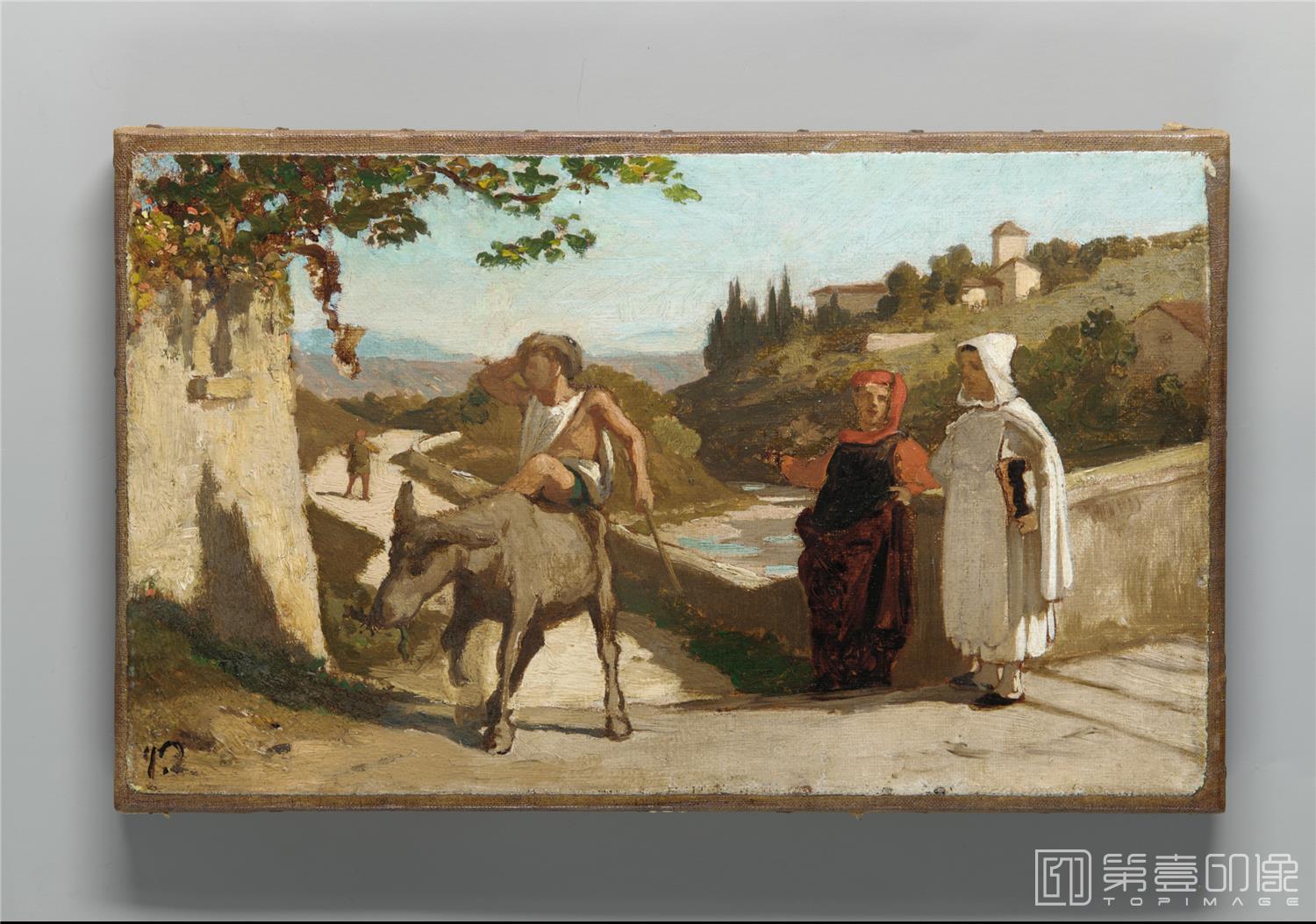 油画-美国纽约大都会美术馆油画藏画-Elihu VedderThe Fable of the Miller, His Son, and the Donkey (1)-2267